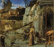 Giovanni Bellini St Francis in the Wilderness (mk08) oil on canvas